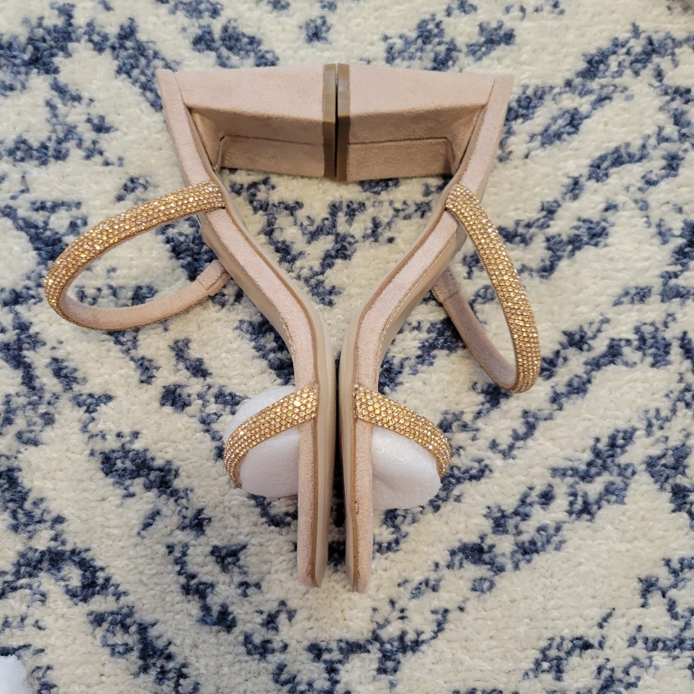 NWT Steve Madden Lilah Blush sparkle heeled sandal - Picture 6 of 10